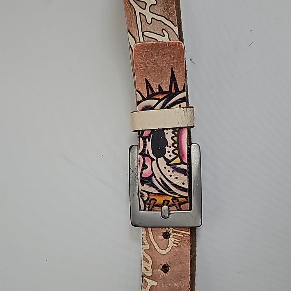 ED HARDY Bulldog 100% Leather Size 34